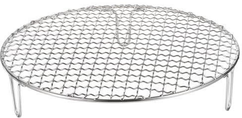 QUARKZMAN Grille de Cuisson Ronde en Acier Inoxydable de 9,8 Pouces avec Des Pieds de 50 mm pour la Cuisson, la Cuisson Au Four, la Cuisson À la Vapeur et Le Barbecue