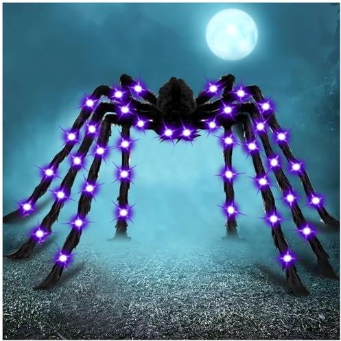 78 Jumbo Halloween Light up Spider for Indoor Outdoor Halloween Decorations Party Yard Home House Décor