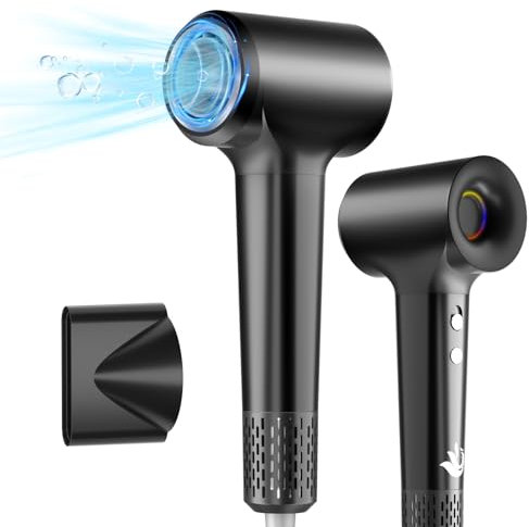 KARFUN Lonen Haartrockner,Hair Dryer mit 200 Million Negative Ionen& Smart Thermostat Haarpflege,110.000 U/min Bürstenlosen Motor Haarföhn,5X Schneller Trockenes Haar,57dB Reisefön Föhn