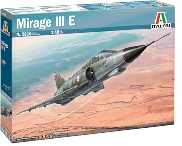 Italeri 2816 1:48 Mirage III E - Modellbau, Bausatz, Standmodellbau, Basteln, Hobby, Kleben, Plastikbausatz, detailgetreu, Militär Bausatz, Nicht Bemalt