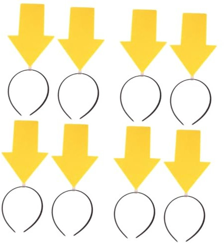 Beatifufu 8 Stk Lustige Requisiten Party-kopfbedeckung Elastischer Haarreifen Haarband Pfeilkopfschmuck Kreativer Haarreifen Karnevalskopf Bopper Kopfband Mit Nach Unten Yellow Stoff
