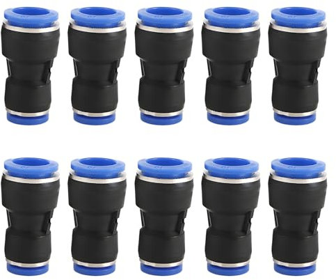 VZU 10 Stück Pneumatik Steckverbinder 4mm bis 6mm, Schnellkupplungen Druckluft Verbinder für 4-6mm Schlauchdurchmesser – Gerade Push In Fittings für Luft & Wasser