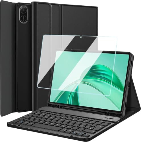 Wineecy Tastatur Hülle mit Schutzfolie für Honor Pad X8a/X8b 11 Zoll 2024 2026 Tablet, Hülle mit Stifthalter, Slim Schutzhülle mit Magnetisch Abnehmbare Kabellose Deutsches QWERTZ Tastatur