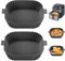 KATLKIU 2 pezzi 20x20x5cm Stampo da forno in silicone per friggitrice ad aria calda, Stampo per friggitrice ad aria da 1,45 litri, Stampo in silicone con manico, Accessori per friggitrice ad aria