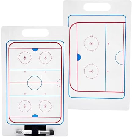 Tragbar Trainer Taktikmappe, Trainertafel, Tatktikboards, Premium Tactical Clipboard, Dry Erase Board für Trainer, Zwei Seiten Mit Full & Half Court Dry Erase Marker Board, für Eishockey, Hockey