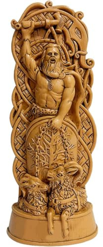 Nordic Patron Saint Odin Thor Loki Resin Craft Myth Legend Statue Ornaments Home Study Decoration Nordic Gods Figures (Saul)