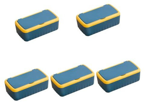 PRETYZOOM 5st Box Für Feuchte Tücher Wischtuchspender Gewicht Automatisch Babyspender Feuchttücherhalter Für Das Badezimmer Luftdicht Tragbar Papierkorb Mikrofaser Hält Inhaber Fall Pp Blue