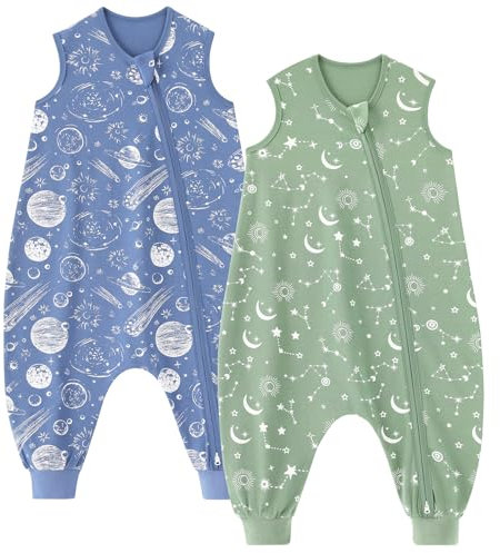 Unnivoll Gigoteuse à Pied 18-36 Mois, Gigoteuse Été Tog 0.5, 100% Coton, Turbulette pour Bébé Nouveau-né Garçons Filles