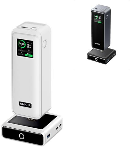Schutzhülle für Anker Prime 27.650 mAh Powerbank (250 W) und 100 W Ladestation, NOUKAJU Silikon-Schutzhülle, sturzsicher, Schutzhülle für NOUKAJU Prime Powerbank 27.650 mAh (transparent-weiß)