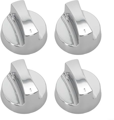 Ersatzknöpfe für Gasgrills, 4 Stück, Gasgrill-Knauf, BBQ-Kontrollknöpfe, galvanisierter Metallknauf, Zubehör mit Griff (ohne Sockel)