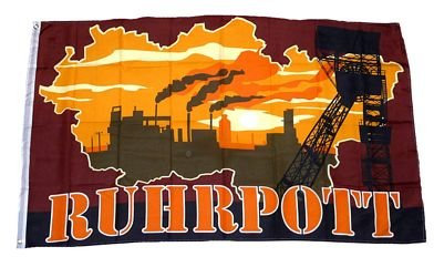 Flagge Fahne Ruhrpott Silhouette 90 x 150 cm FLAGGENMAE®