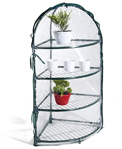 VERDELOOK | Telo di Ricambio in PVC Trasparente per Serra Angolare a 4 Ripiani Codice 647/34, 60x60x150 cm, Resistente, Protezione Piante, Apertura Frontale con Cerniera