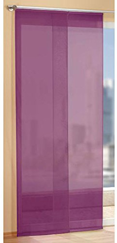 Gardinen Set, 2 x Flächenvorhang Schiebegardine mit Zubehör, Brombeere