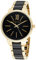 Anne Klein Women's Resin Bracelet Watch Black/Gold
