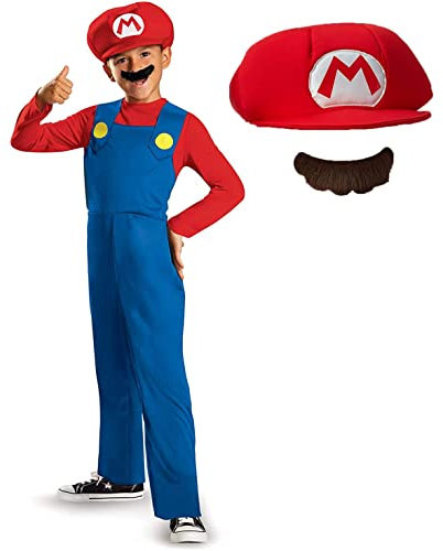 DISGUISE Nintendo DISK73689K - Disfraz clásico de Super Mario Brothers, para niños, talla M