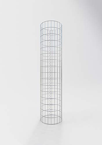 GABIONA Colonne de Pierre Panier Gabion Rond Spirale Fermeture, galvanisées, Largeur de Maille 5 x 10 cm, Hauteur 160 cm 37 cm Durchmesser