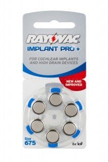 Cochlear Implantat-Batterien Rayovac Implant Pro + 675