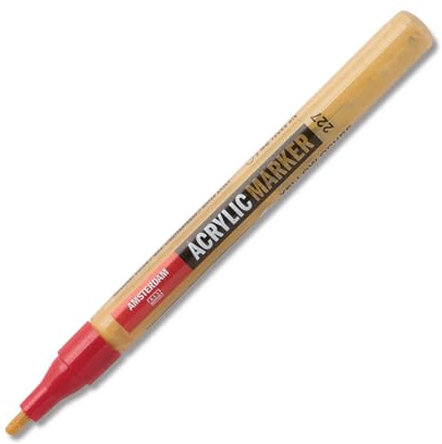 Amsterdam Acrylic Marker - 2 mm Gelber Ocker 227 - Hohe Lichtechtheit - Permanente Tinte auf Wasserbasis - Einfach auf verschiedenen Oberflächen zu verwenden