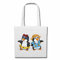 Reifen-Markt Tasche Umhängetasche ZWEI VERLIEBTE PINGUINE IM URLAUB MIT HAWAII HEMD UND SCHWIMMRING PINGUINE VOGEL SEEVOGEL SEEVÖGEL PINGUINARTEN Einkaufstasche Schulbeutel Turnbeutel in Weiß