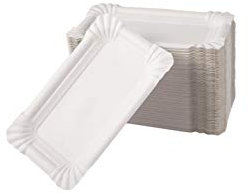 Unbekannt 3000 Pappteller rechteckig 10 x 16 cm, Weiss