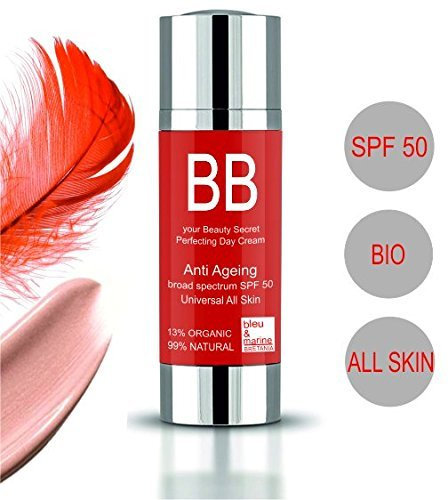 bleu & marine Bretania - All-in-One BB-Creme | LSF 50 Sonnenschutz | Anti-Aging mit Argan und LycoMega | Hautperfektionierende Tagespflege | Kaschiert Pigment- und Malflecken, 30 ml