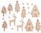 Rayher 46309000 Holz-Streuteile Winterhome, für winterliche Dekorationen, Set 18-teilig, FSC 100 Prozent