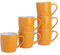 Argon Tableware Coloured Coffee Mugs - Yellow - 350ml - Pack of 6 - Gloss Ceramic Stoneware Latte Cappuccino Cups Hot Chocolate Cups Colourful Mug Set with Handle