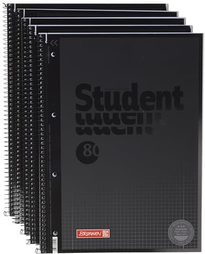 5x Brunnen Collegeblock A4 Onyx, LIN. 28