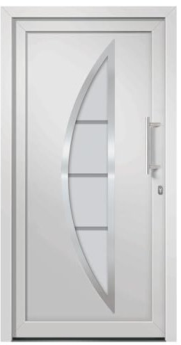 vidaXL Porta di Ingresso con Accessori Sicurezza Eleganza Entrata Casa Edifici Soglia Alluminio Rinforzi e Anima in Acciaio Bianca 98x208 cm