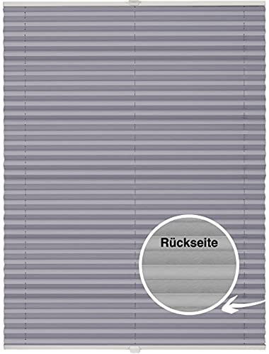 ondeco Plissee nach Maß Thermo für Fenster innen Montage in Glasleiste mit Spannschuh Sonnenschutz-Rollo Lichtschutz Blickdicht leichte Verdunkelung Flieder B: 91-100 cm, H: 101-150 cm