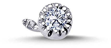 0,05 Carat Brillant-Schliff Diamant Nasenpiercing Piercing 750?er 18 Karat Weißgold