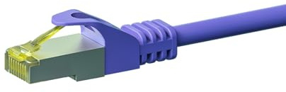 Danicom RJ45 Netzwerkkabel S/FTP (PiMF) - CAT 7 Rohkabel - Violett - 0,25m | POE, Ethernet, LAN, Patchkabel, Datenkabel, RJ45 - für Serverschränke, Switches, Router, Modems!