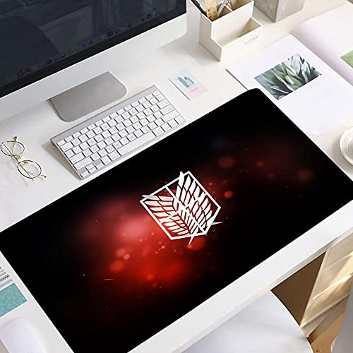 MWBLN Tapis de Souris,Grand Tapis de Souris Lock Edge, Tapis de Souris d'ordinateur, Tapis de Souris de Jeu XXL, Tapis de Souris de Clavier d'ordinateur Portable Gamer, Tapis de Manga. 90x40cm Attac