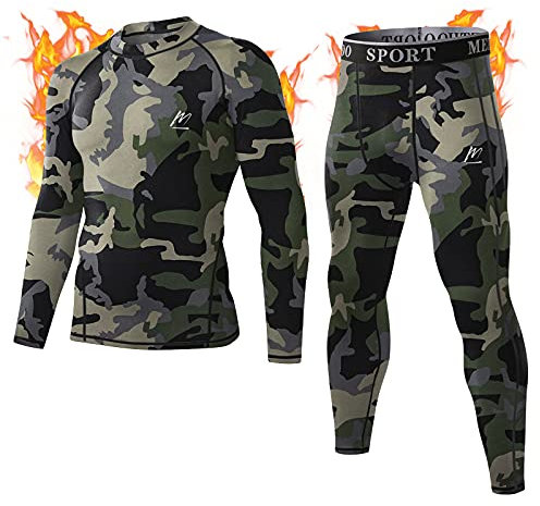MeetHoo Thermounterwäsche Herren, Funktionsunterwäsche Set Funktionswäsche Atmungsaktiv Thermo Unterwäsche Thermowäsche Base Layer Radsport Laufen