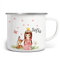 miKalino Emaille Tasse Mädchen - Trinkbecher Kinder personalisiert - Emaille Becher mit Prinzessinnen-Motiv - Kindertasse mit Namen - Kindertasse bedruckt - Emaille Becher Weiß