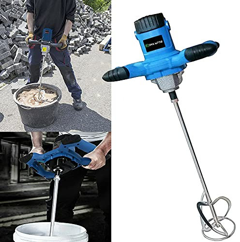 Agitatore per malta 2600 W, regolazione a 6 marce, miscelatore a spirale M14, agitatore per malta Ø 120 mm, agitatore manuale per rivestimento, gesso, miscelatore per cemento