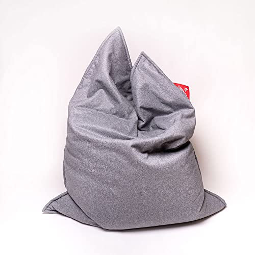 QSack Lieblingssack Sitzsack XXL EPS schadstoffgeprüfte Sitzsack Füllung mit Inlett Sitzsack 140x180 (grau)