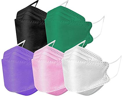 DeaAmyGline 50 Stück Mundschutz Erwachsene Bunt,4-lagige,Einweg,Neuer-Trend 3D Fisch-Form,Atmungsaktiv und Staubdicht,Mund und Nasenschutz Mund-Tuch Bandana Halstuch Schals (H19)