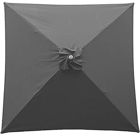ZYLLZY Auvent de rechange carré de 2 m – Toile de parasol épaisse à 4 baleines – Imperméable – Pour cour, jardin, piscine – Blanc, gris, 6.6 x 6.6ft