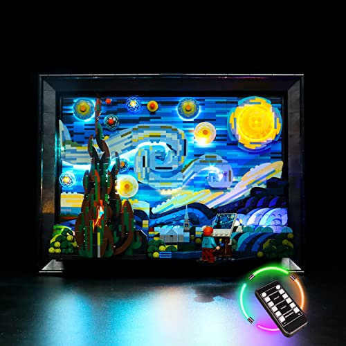 BrickBling LED Light Set Compatible with LEGO Vincent Van Gogh - The Starry Night 21333, Remote Control DIY Lighting Set for 21333, 6 Pieces, Ages 15 and Up