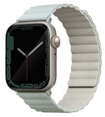 Uniq Revix Magnetisches Silikon, wendbar, kompatibel mit Apple-Armband, 42/44/45 mm, Anthrazit/Orange