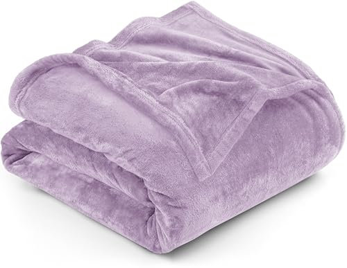 Utopia Bedding Fleece King Blanket, Soft, Cosy 300 GSM Fluffy Blankets For Sofas, Bed, Couches [Lilac, 259x228 cm]