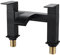 Bath Mixer tap,Luckyhome Waterfall Tub Taps Square Bathroom Bath Tap Brass Mixers Faucet Chrome（Black）
