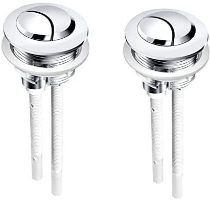 ZHjuju Standard WC Taste für Toilette Wasser Tank Drucktasten,2 Stück Toilettendruckknopfstangen 38mm Universal Chrom Dual Flush mit Stabl für Die Meisten Arten Von Toilettentanks