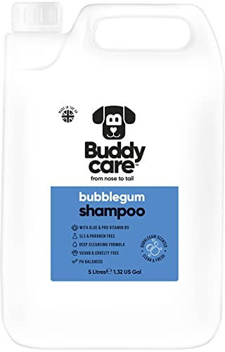 Kaugummi-Hundeshampoo von Buddycare - Tiefenreinigendes Shampoo für Hunde - Süßer Duft - Mit Aloe Vera und Pro-Vitamin B5 (5L)