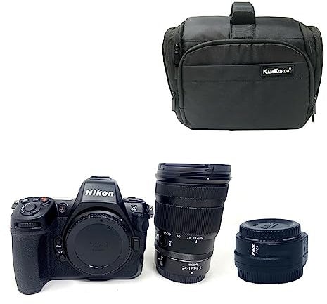 KamKorda Camera Bag + Z8 Mirrorless Digital Camera + Z 24-120mm f/4 S + FTZ II Mount Adapter, 45.7MP FX-Format Stacked CMOS Sensor, 8K30p and 4K120p Video + 2 Year Warranty