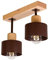 alfalux Deckenlampe Mit 2 Lampenschirmen LED Holz-Deckenleuchte Leuchte Lampe Wohnzimmerlampe Schlafzimmerlampe Holz Kinderzimmer Wohnzimmer Schlafzimmer Küche Deckenleuchten BR30x7BU (Braun)