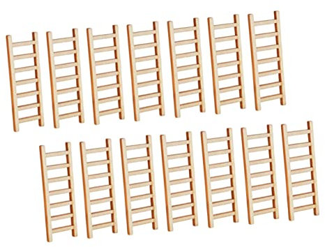 DOITOOL 20 Stück Miniatur Holzleiter Micro Landschaft Holzleiter Modell Dekoration Für Miniaturgärten Und Bonsai