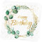 60 Stück Servietten Geburtstag Eukalyptus Grün, Happy Birthday Servietten Napkins, Papierservietten For Taufe Kommunion Konfirmation Babyparty Tischdekoration