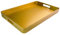 UOEKCS Dekoratives Tablett, Serviertablett mit Griffen, rechteckiges Kunststofftablett für Ottomane, Couchtisch, Badezimmer, Wohnzimmer, goldfarben 39,9 x 25,9 cm